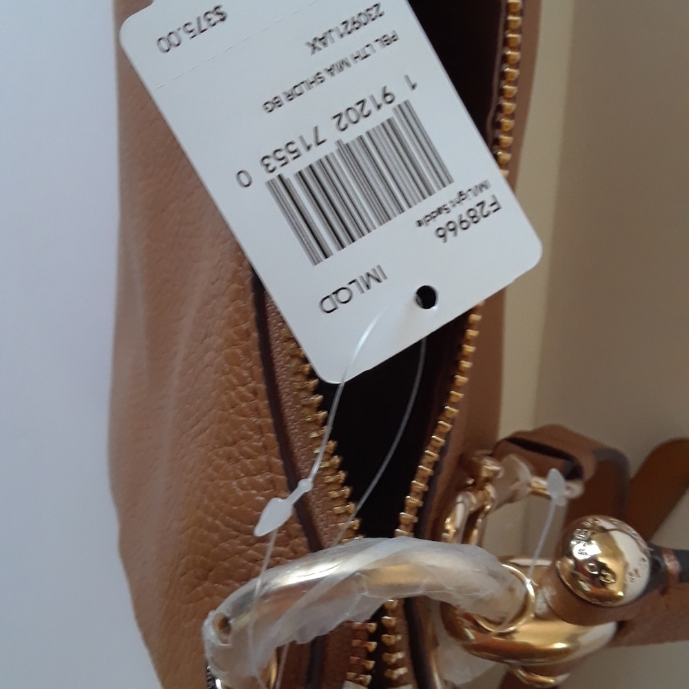 Coach Light Saddle Pebble Leather Mia Shoulder Bag F28966 IMLQD - Picture 5 of 12